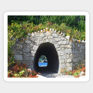 Tunnel to the sea Newport RI Cliff Walk Sticker